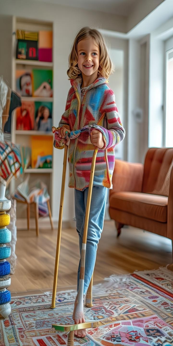 小孩姐骨折后如何安全地在家拄拐行走